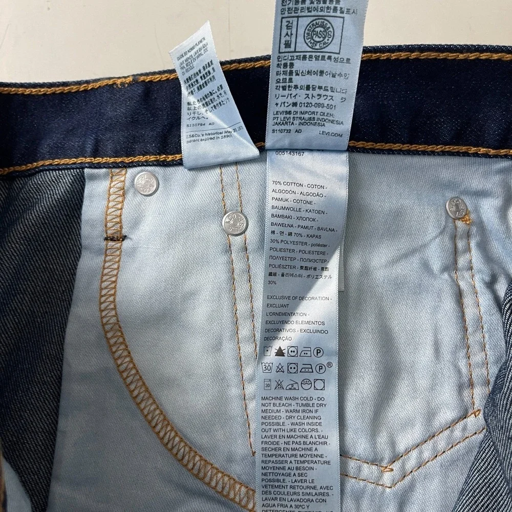 Levis Jeans Mens 34x30 Blue 514 Straight Fit Dark Wash Denim Grunge Cowboy 90s